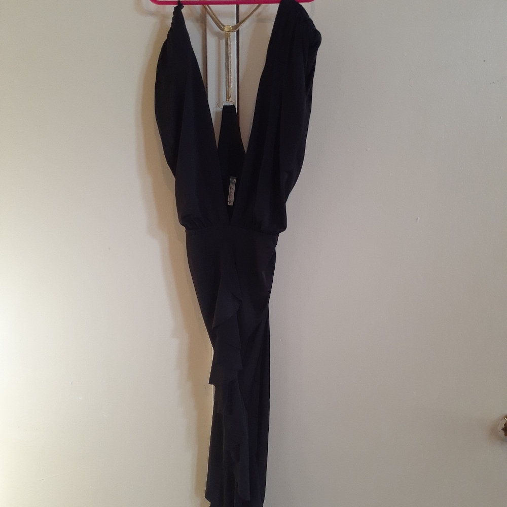 Auditions Black, Gold Back Strap Dress